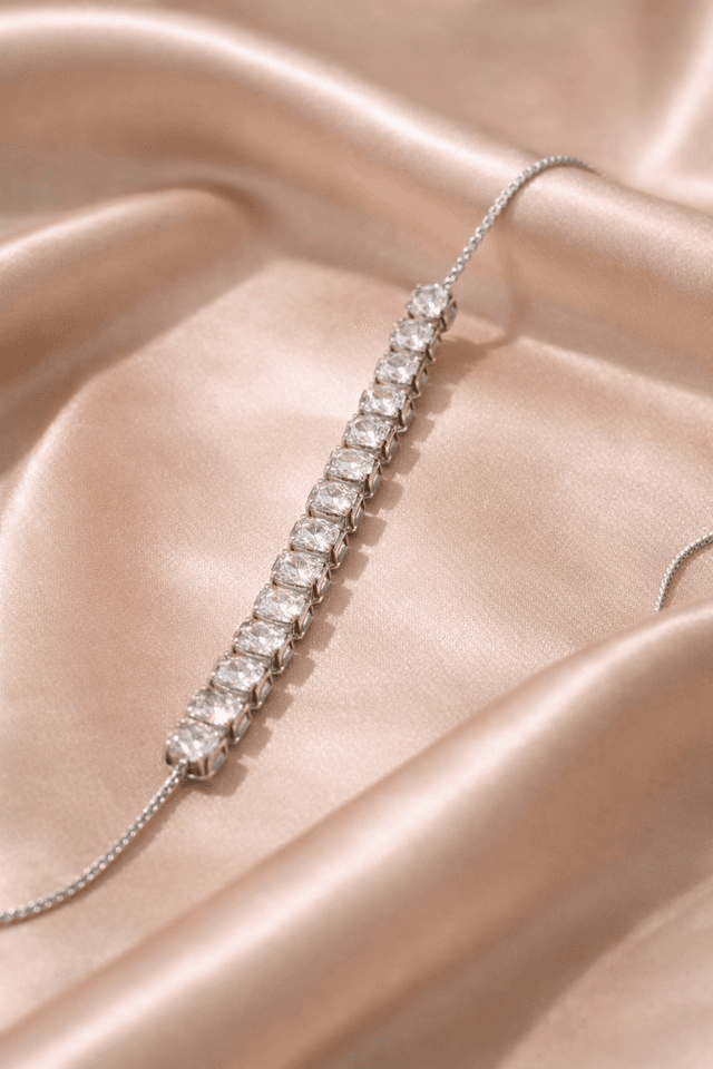 ADJUSTABLE SILVER TENNIS BRACELET