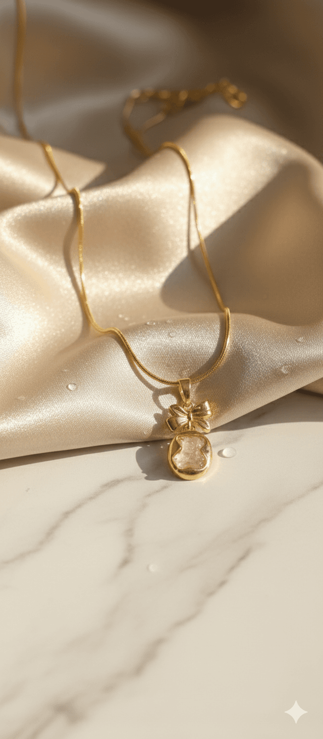 BOW DROP TEDDY NECKCHAIN
